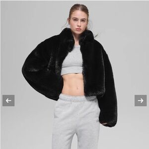 Alo Black Faux Fur Jacket